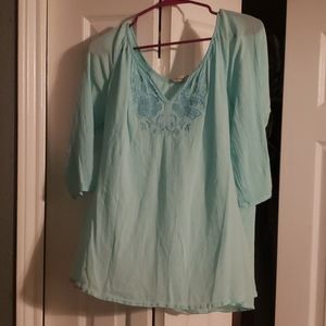 Old navy XL embroidered tunic ocean blue